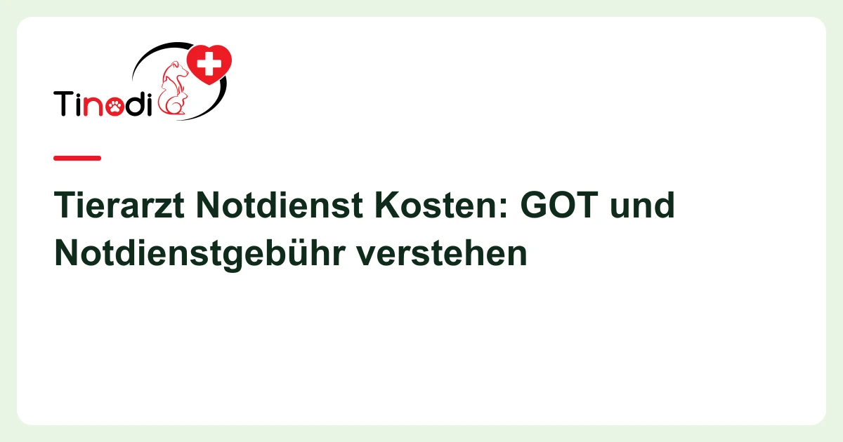 Titelgrafik: Tierarzt Notdienst Kosten — Tierarzt Notdienst Kosten: GOT und Notdienstgebühr verstehen